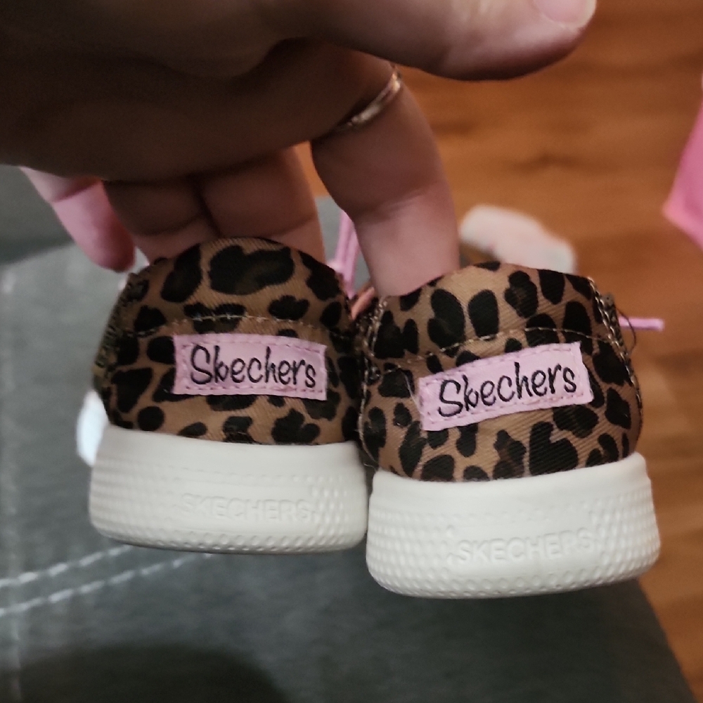 Skechers Kids' Leopard Sneakers - Brown and Pink